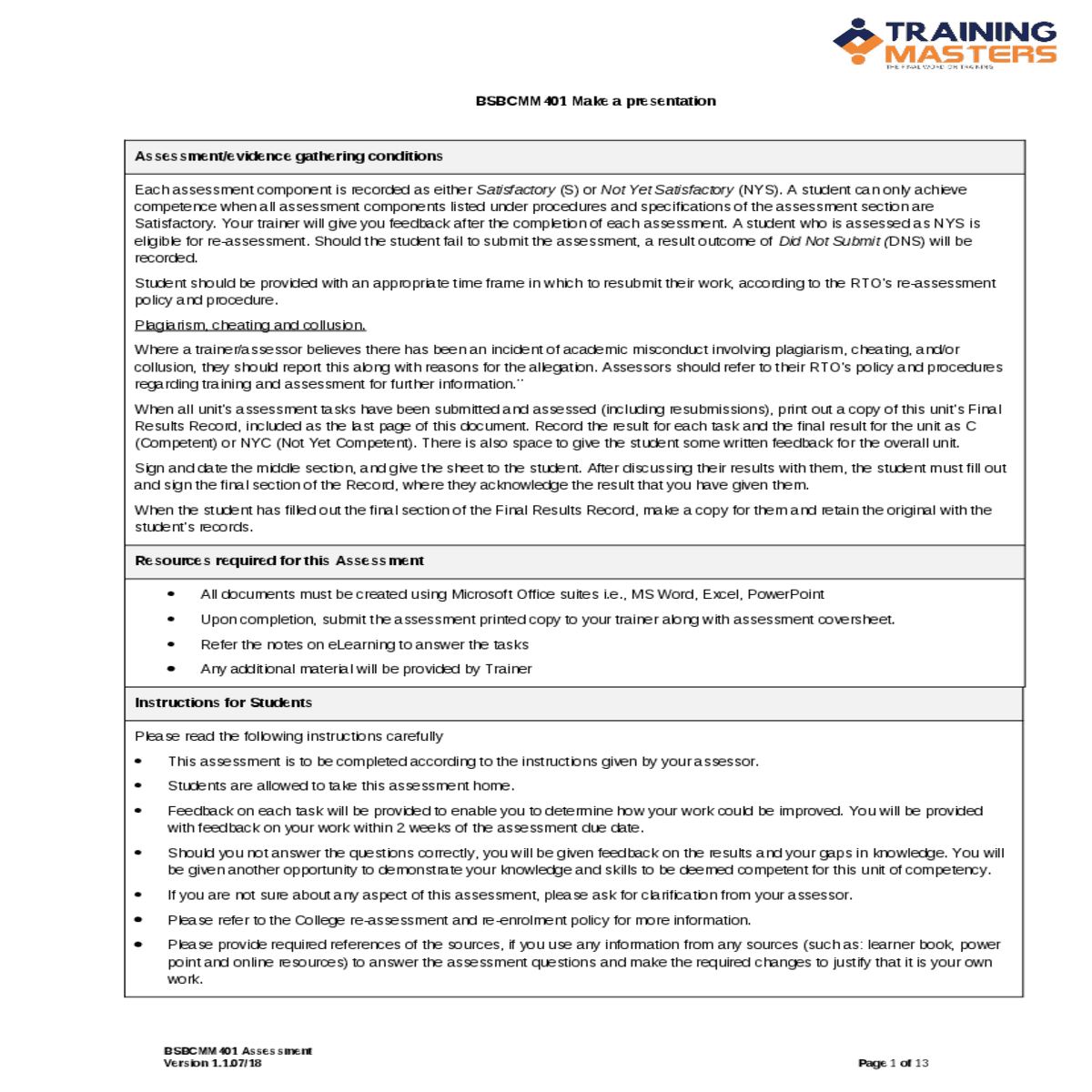 presentation format and delivery methods