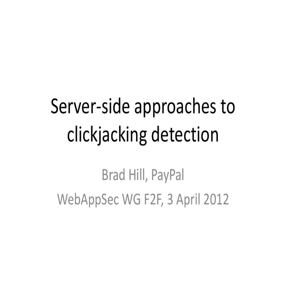 serverside approaches clickjacking detectionbrad h